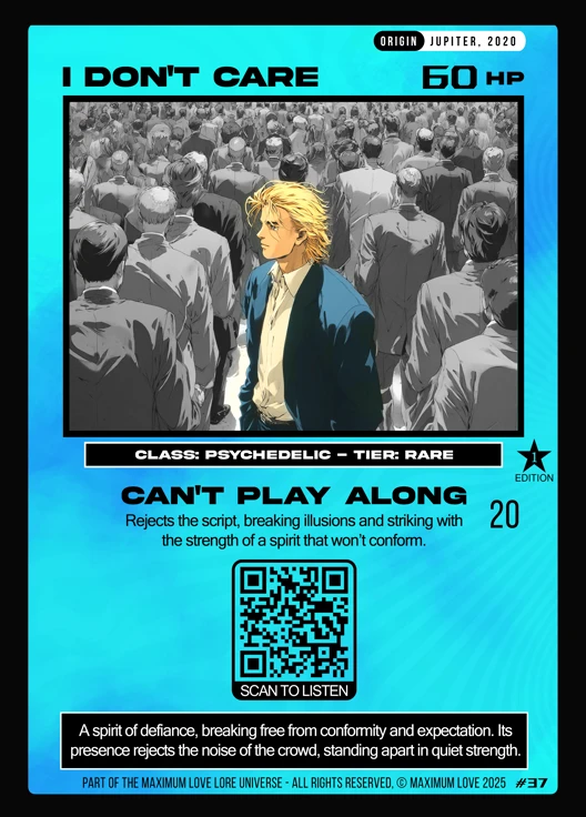I Don't Care trading card
